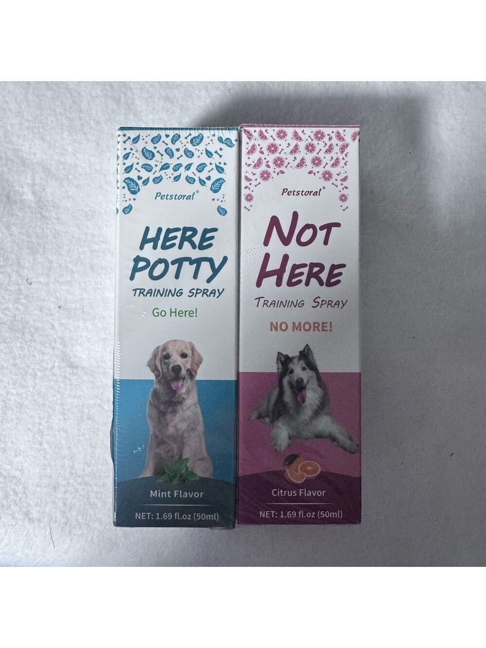 Petstoral Here Potty and Not Here Training Spray Set - Mint and Citrus